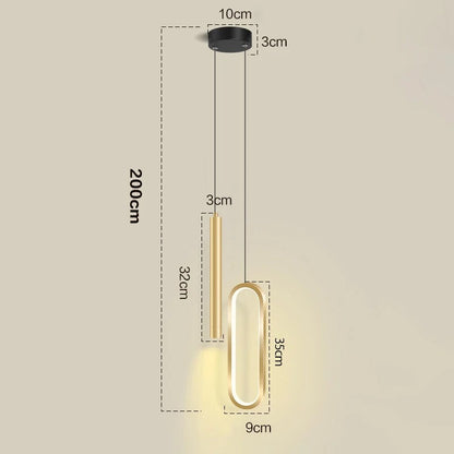 Lampe de Chevet Suspendue au Plafond – Noir ou Doré