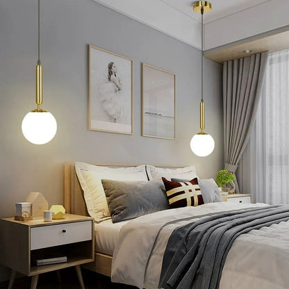 Lampe de Chevet Suspendue au Plafond – Dorée ou Noire