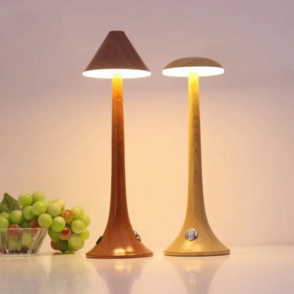 Lampe de Chevet en Bois Tactile Sans Fil Rechargeable