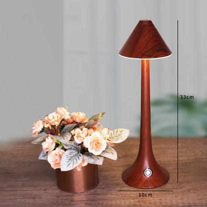 Lampe de Chevet en Bois Tactile Sans Fil Rechargeable