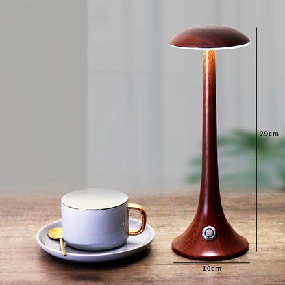 Lampe de Chevet en Bois Tactile Sans Fil Rechargeable