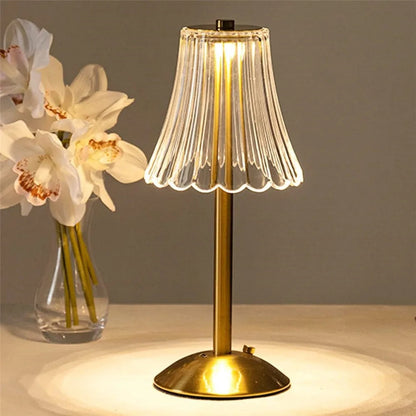 Lampe de Chevet Tactile Sans Fil Effet Cristal