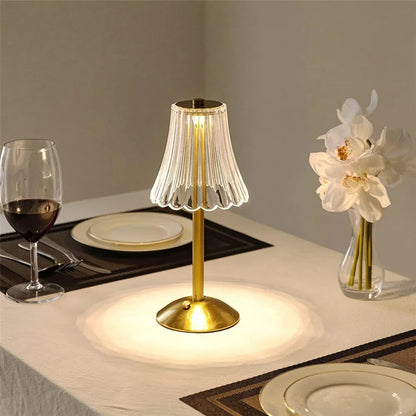 Lampe de Chevet Tactile Sans Fil Effet Cristal