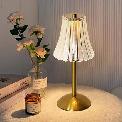 Lampe de Chevet Tactile Sans Fil Effet Cristal