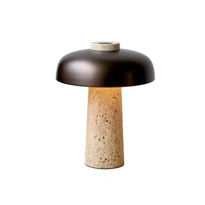 Lampe de Chevet en Travertin Naturel et Métal