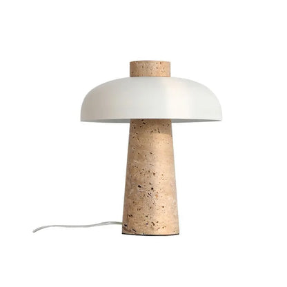 Lampe de Chevet en Travertin Naturel et Métal