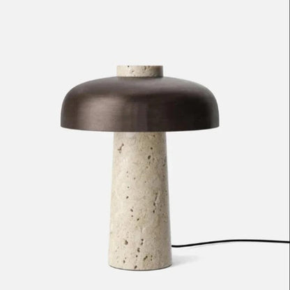 Lampe de Chevet en Travertin Naturel et Métal