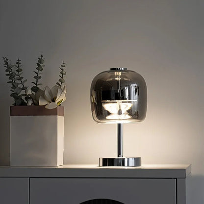 Lampe de Chevet en Verre et Métal – Design Épuré