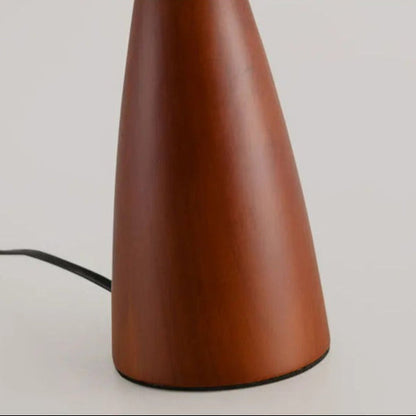 Lampe de Chevet Vintage en Bois et Abat-jour Tissu