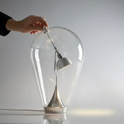 Lampe de Chevet Vintage en Verre et Métal