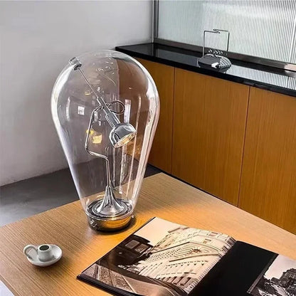Lampe de Chevet Vintage en Verre et Métal