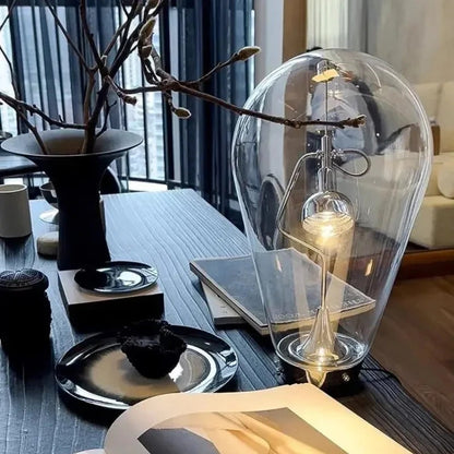 Lampe de Chevet Vintage en Verre et Métal