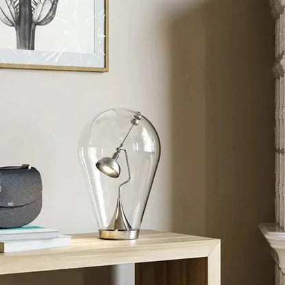 Lampe de Chevet Vintage en Verre et Métal
