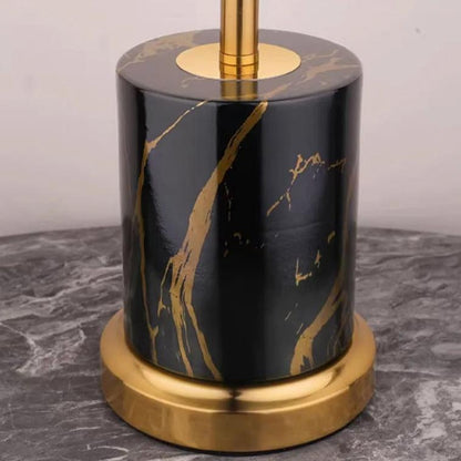 Lampe de chevet métal doré et abat-jour tissu