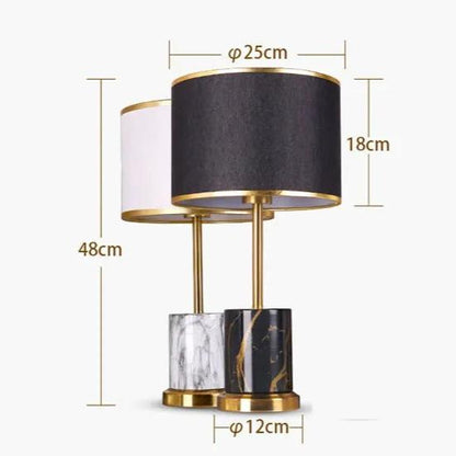 Lampe de chevet métal doré et abat-jour tissu