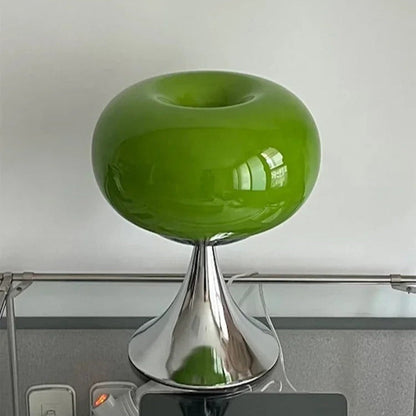 Lampe de chevet design en métal et verre