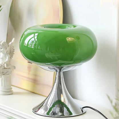 Lampe de chevet design en métal et verre
