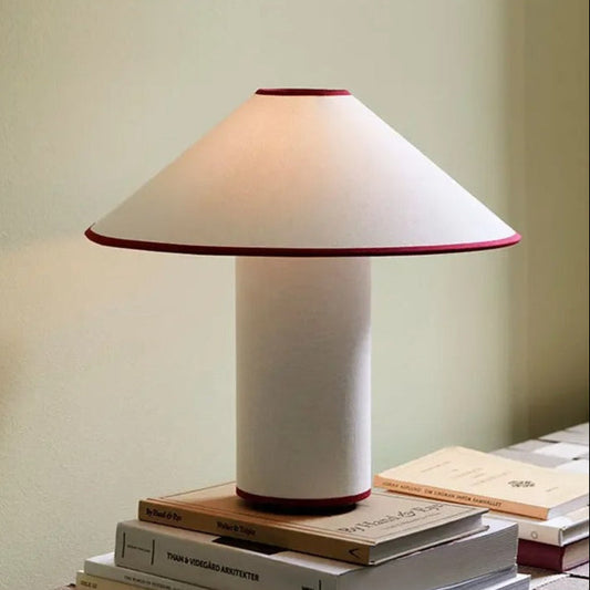 Lampe de table japonaise vintage en métal et tissu