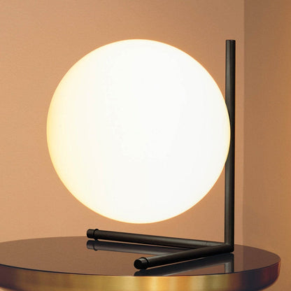 Lampe de Chevet Boule en Métal Doré et Verre