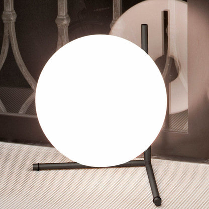 Lampe de Chevet Boule en Métal Doré et Verre