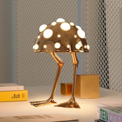 Lampe de Table Design Champignon en Métal