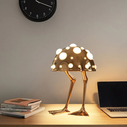 Lampe de Table Design Champignon en Métal