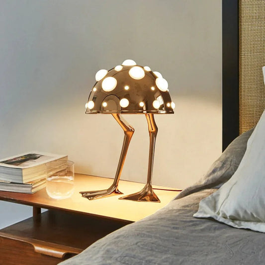 Lampe de Table Design Champignon en Métal