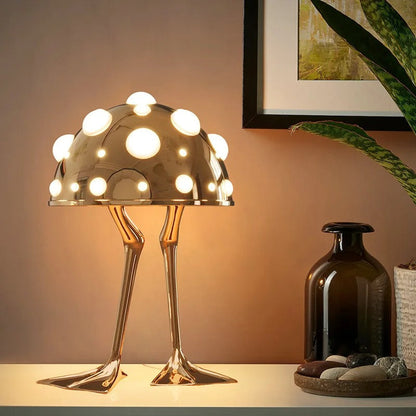Lampe de Table Design Champignon en Métal