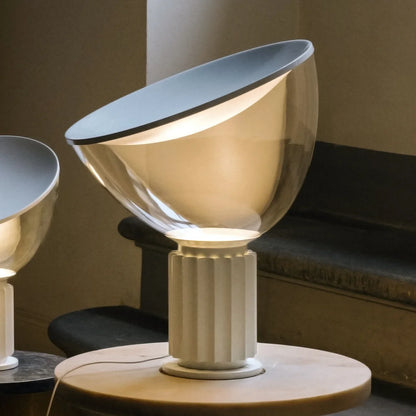 Lampe design italien en verre et aluminium
