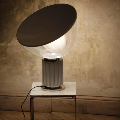 Lampe design italien en verre et aluminium