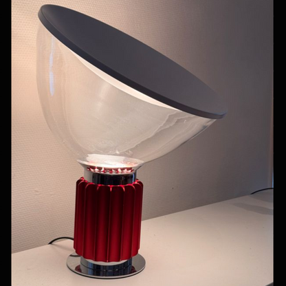 Lampe design italien en verre et aluminium