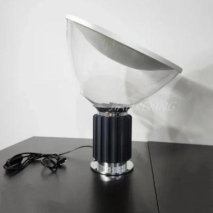 Lampe design italien en verre et aluminium