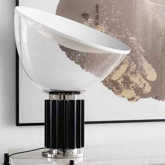 Lampe design italien en verre et aluminium