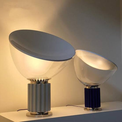 Lampe design italien en verre et aluminium