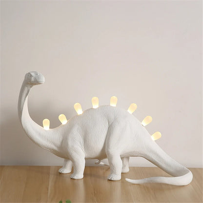 Lampe de chevet dinosaure en résine – LED intégrées