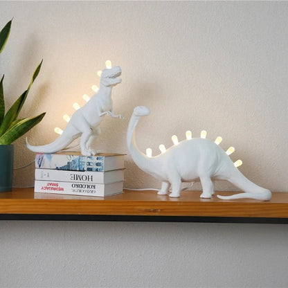 Lampe de chevet dinosaure en résine – LED intégrées