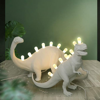 Lampe de chevet dinosaure en résine – LED intégrées