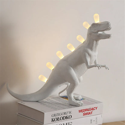 Lampe de chevet dinosaure en résine – LED intégrées