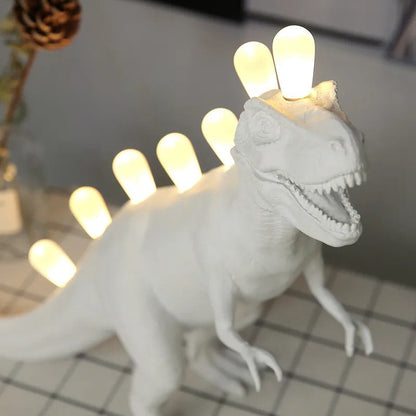 Lampe de chevet dinosaure en résine – LED intégrées