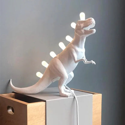 Lampe de chevet dinosaure en résine – LED intégrées