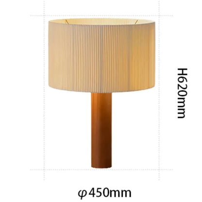 Lampe de chevet en bois massif et abat-jour tissu