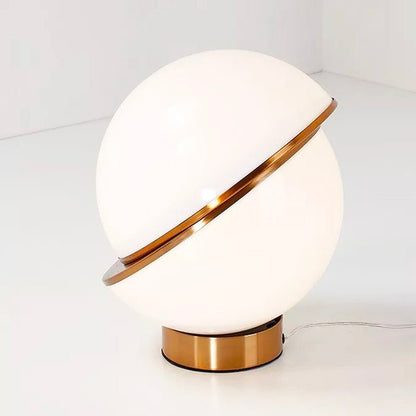 Lampe Boule à Poser – Design Sphérique et Anneau Doré