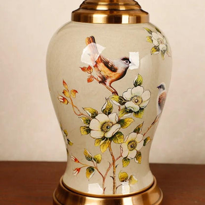 Lampe de Chevet en Céramique Peinte à la Main