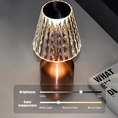 Lampe de Chevet en Cristal Tactile Rechargeable