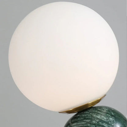 Lampe de chevet en marbre naturel et globe en verre
