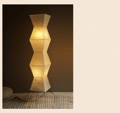 Lampadaire en Papier de Riz – Design Japonais Sculptural