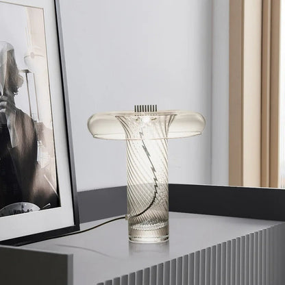 Lampe de chevet en verre et métal – Design contemporain