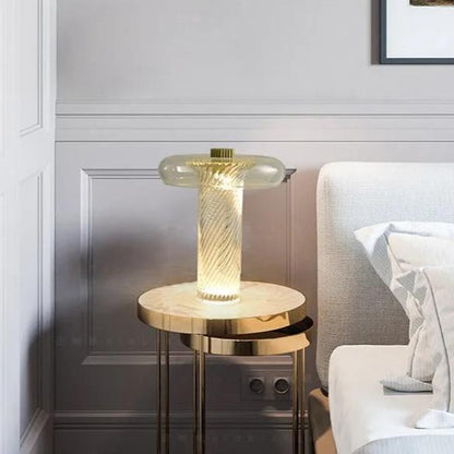 Lampe de chevet en verre et métal – Design contemporain