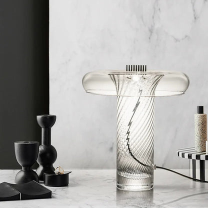 Lampe de chevet en verre et métal – Design contemporain