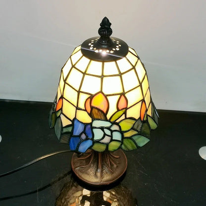 Lampe de Chevet Tiffany Motif Lotus en Vitrail